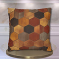 Geometric Hexagon Pillow Cover: Earth Tone Cushion for Modern, Rustic, Mid-Century Decor