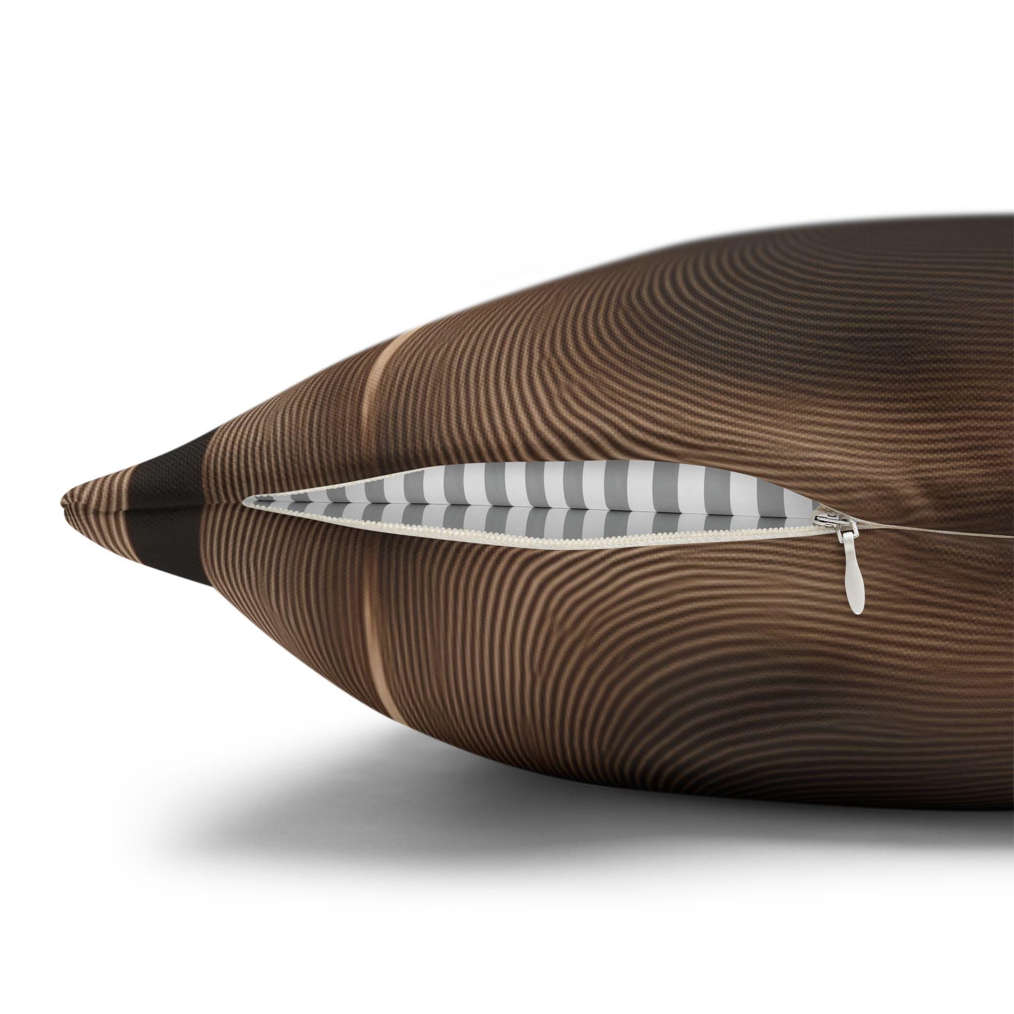 Abstract Mocha Swirl Pillowcase: Modern Ribbon Design for Contemporary Home Accent