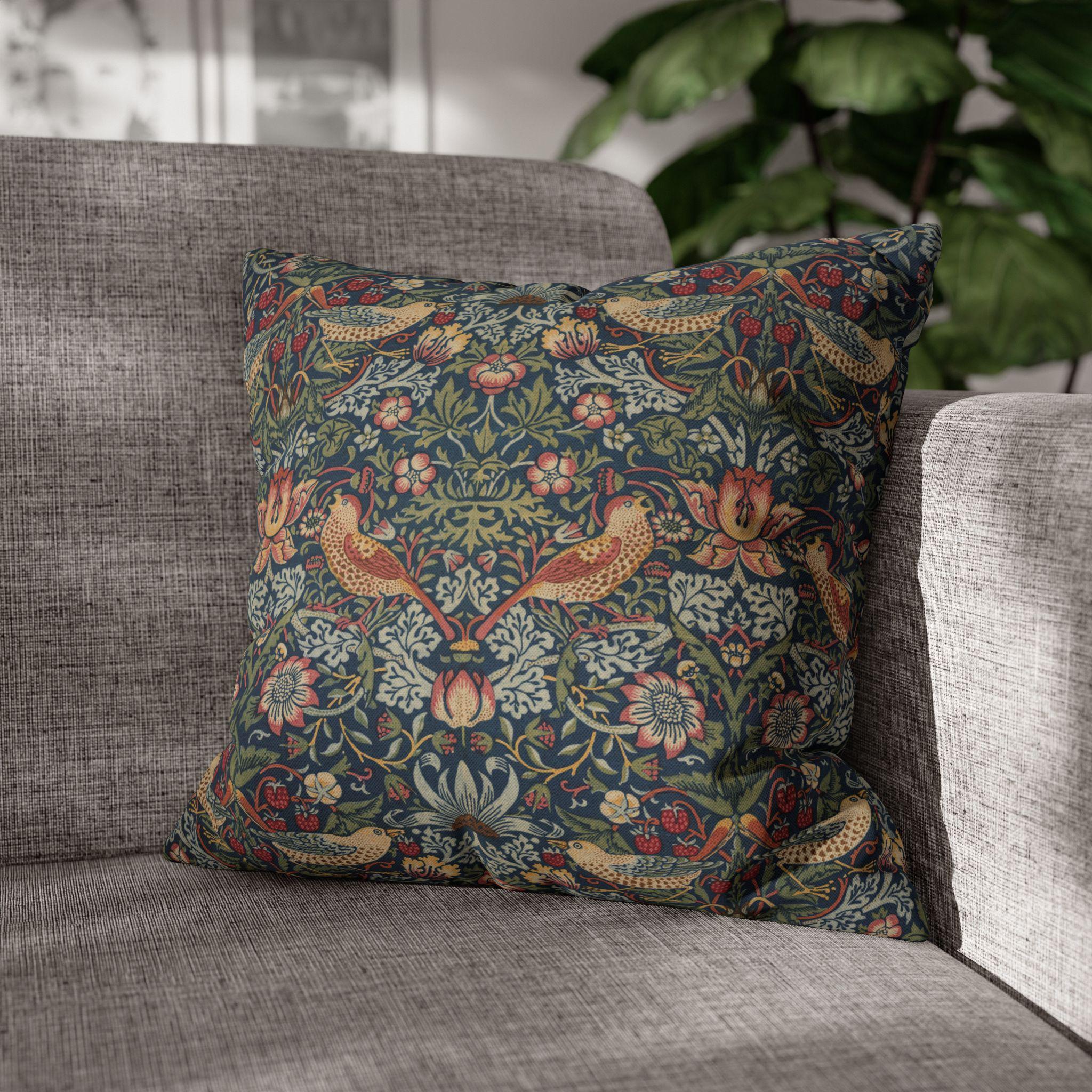 Strawberry Thief Heritage Pillow Cover: William Morris Classic Reimagined