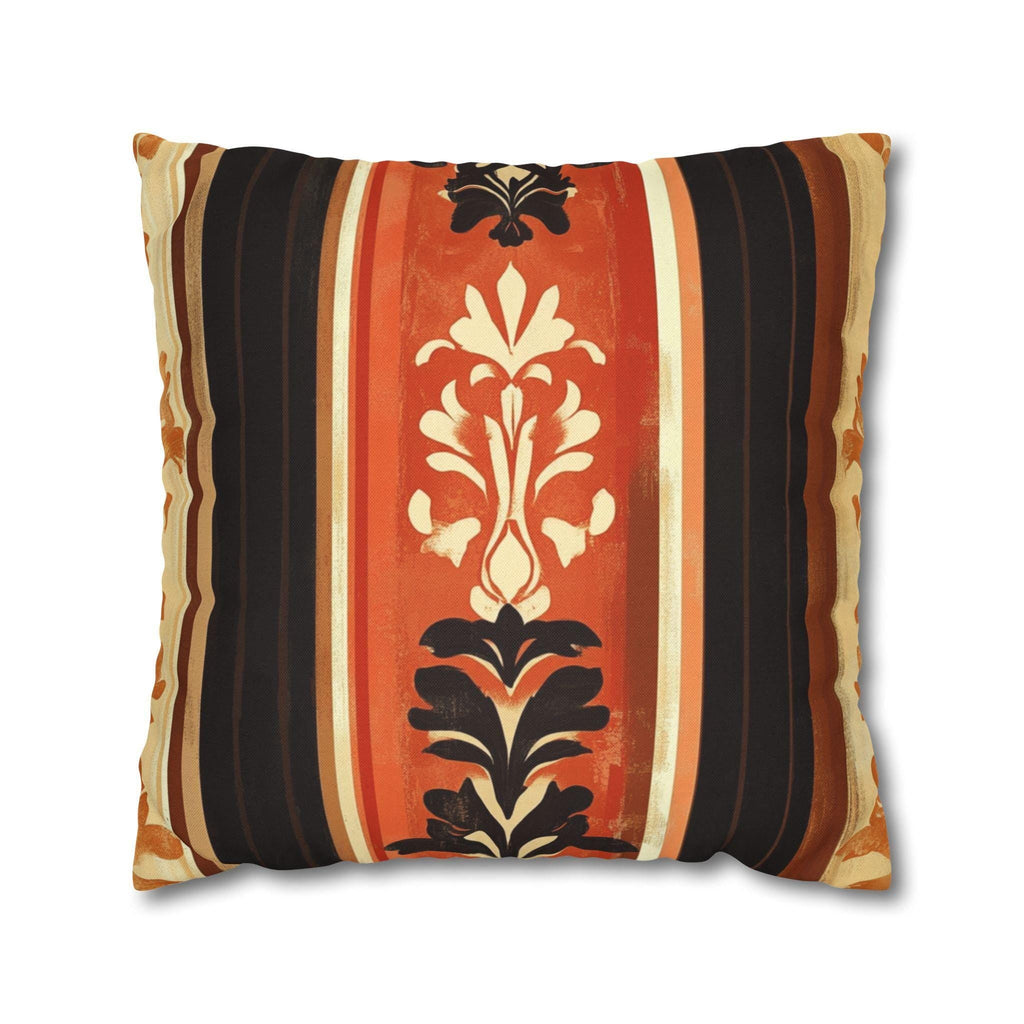 Fall Pillow Cover: Pumpkin Spice Damask Design (14x14 to 20x20 inches)
