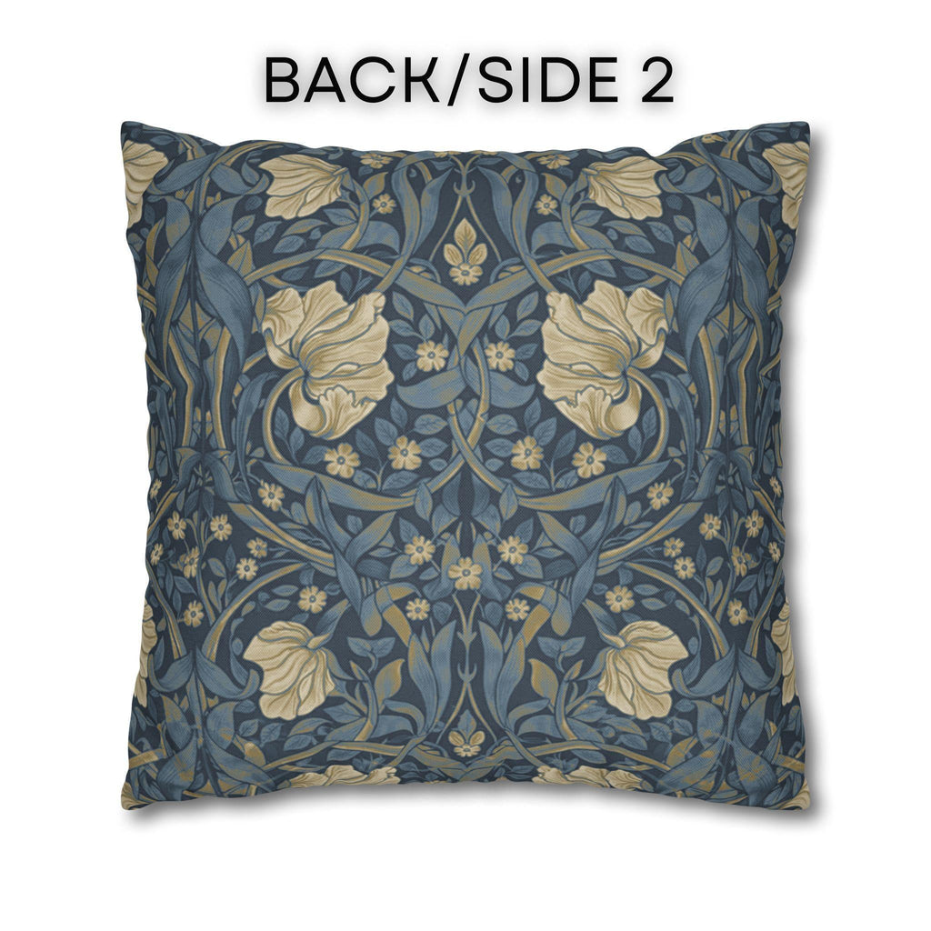 William Morris Pillow Cover: Charcoal Blue Ivory Vintage Pimpernel Reconstructed