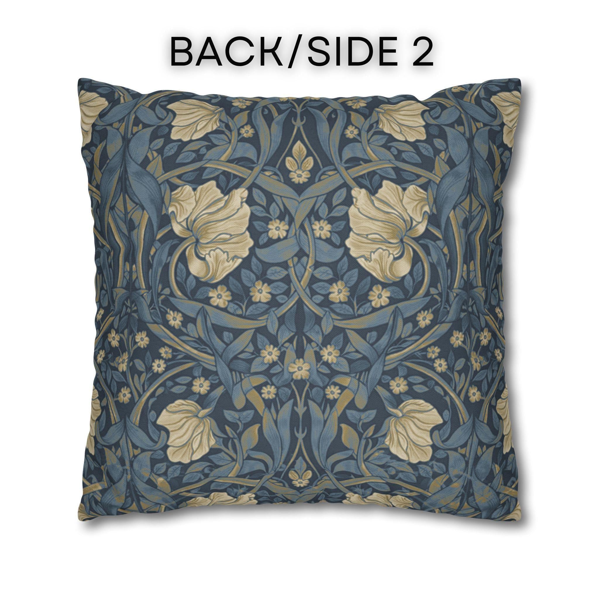 William Morris Pillow Cover: Charcoal Blue Ivory Vintage Pimpernel Reconstructed