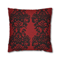 Black Damask Pillow Cover: Gothic Crimson Red Accent Pillow