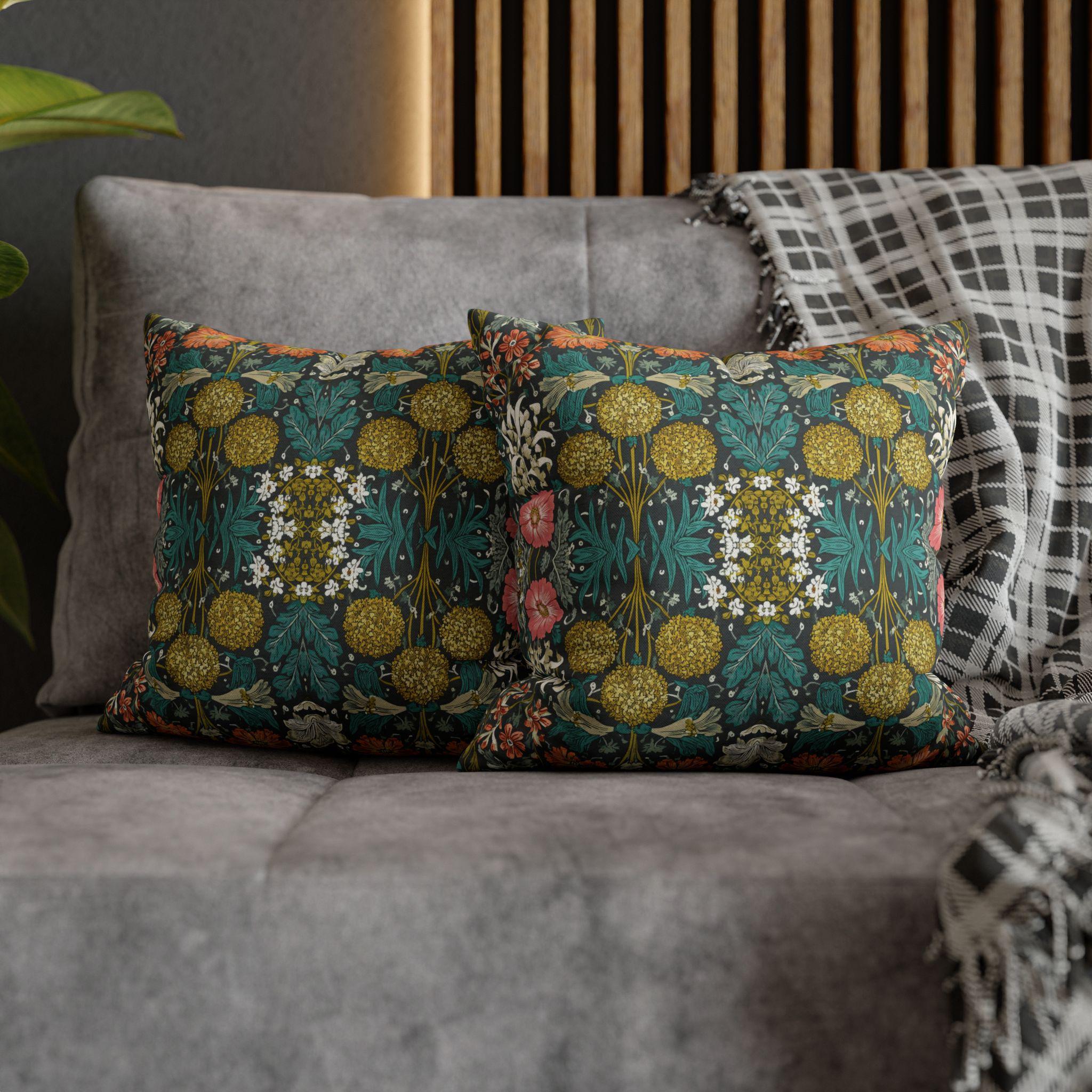 William Morris Style Hyacinth Pillow Cover: John Henry Dearle Inspired Botanical Floral