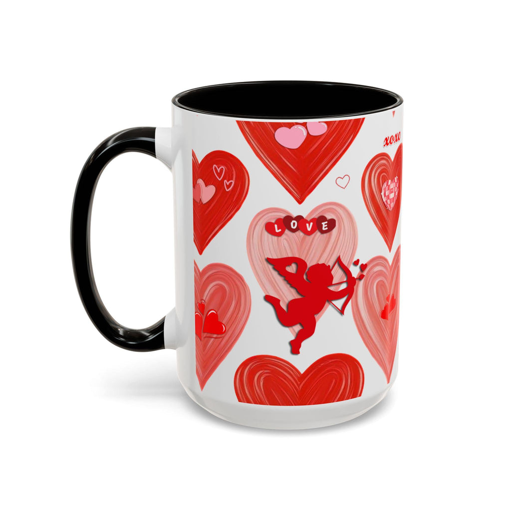 Romantic Valentine's Heart Mug: Cupid's Arrow Love Note Gift for Coffee & Tea Lovers (11oz/15oz)