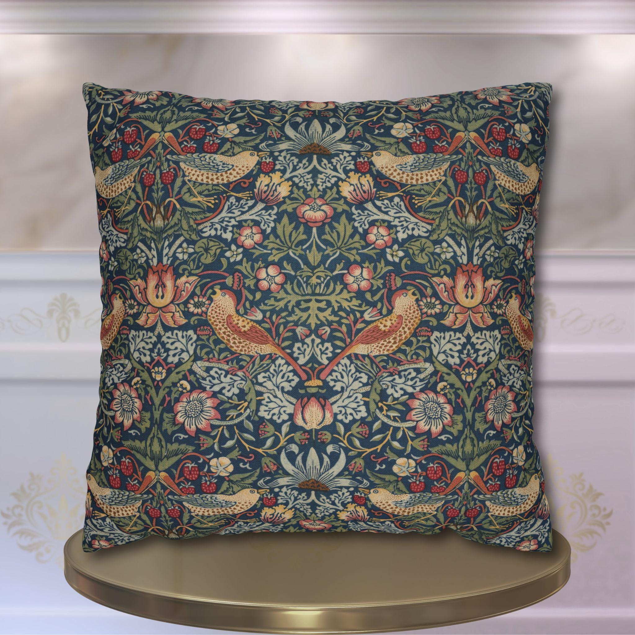 Strawberry Thief Heritage Pillow Cover: William Morris Classic Reimagined