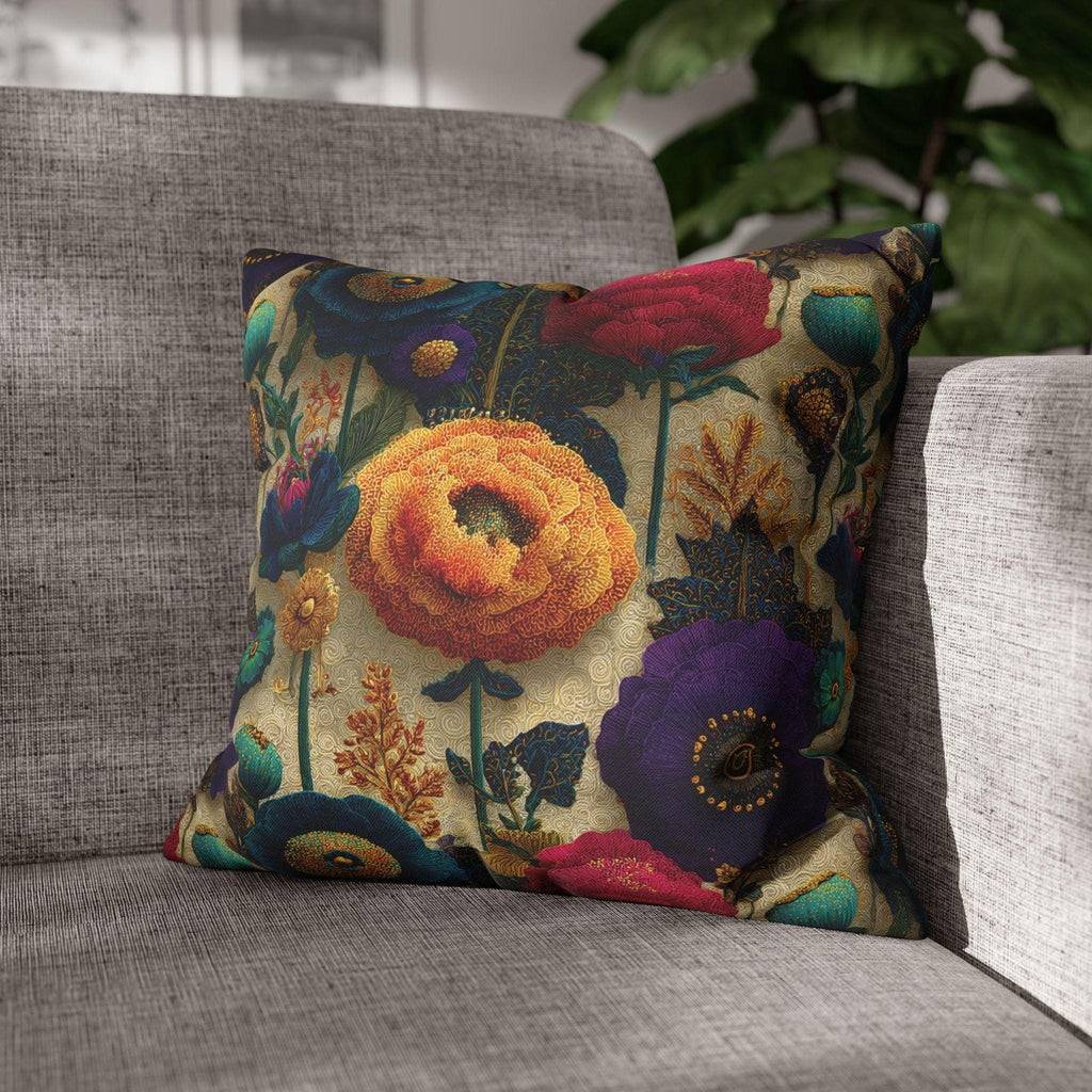 Art Nouveau Pillow Cover: Klimt Inspired Jewel Tone Floral Decor