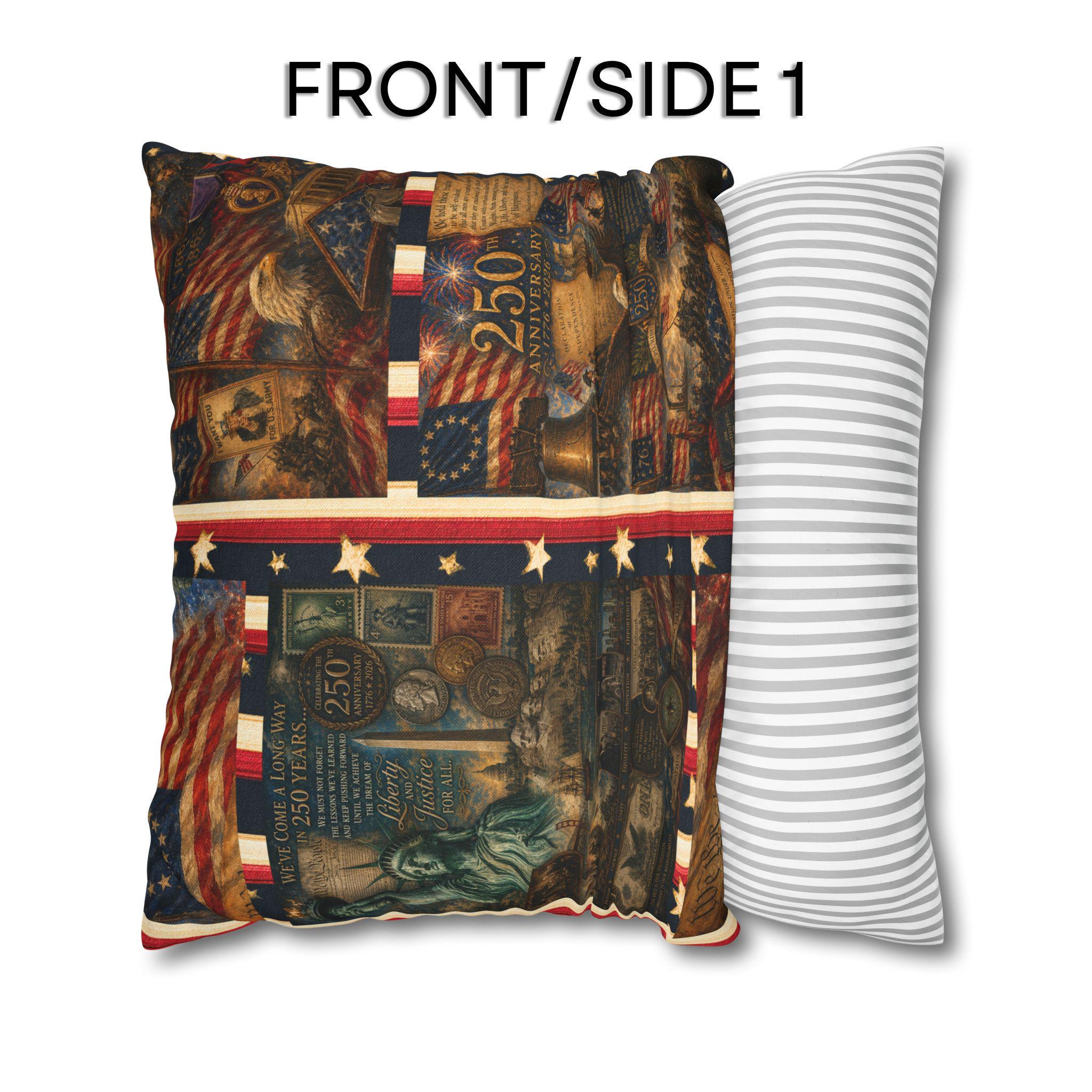 Patriotic Pillow Cover: USA 250th Anniversary Decor
