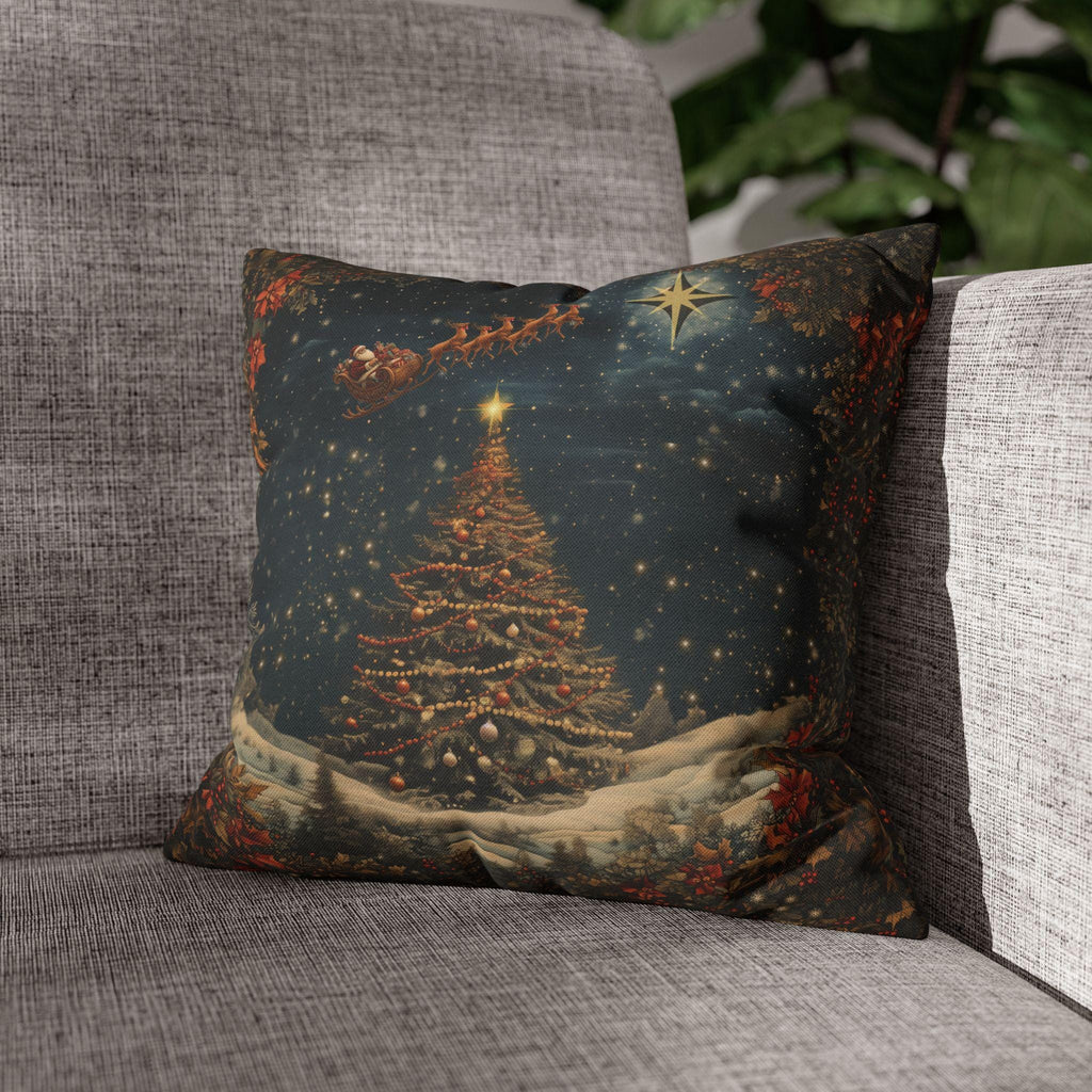 Santa's Sleigh Christmas Pillowcase: Festive Holiday Decor Winter Home Accent