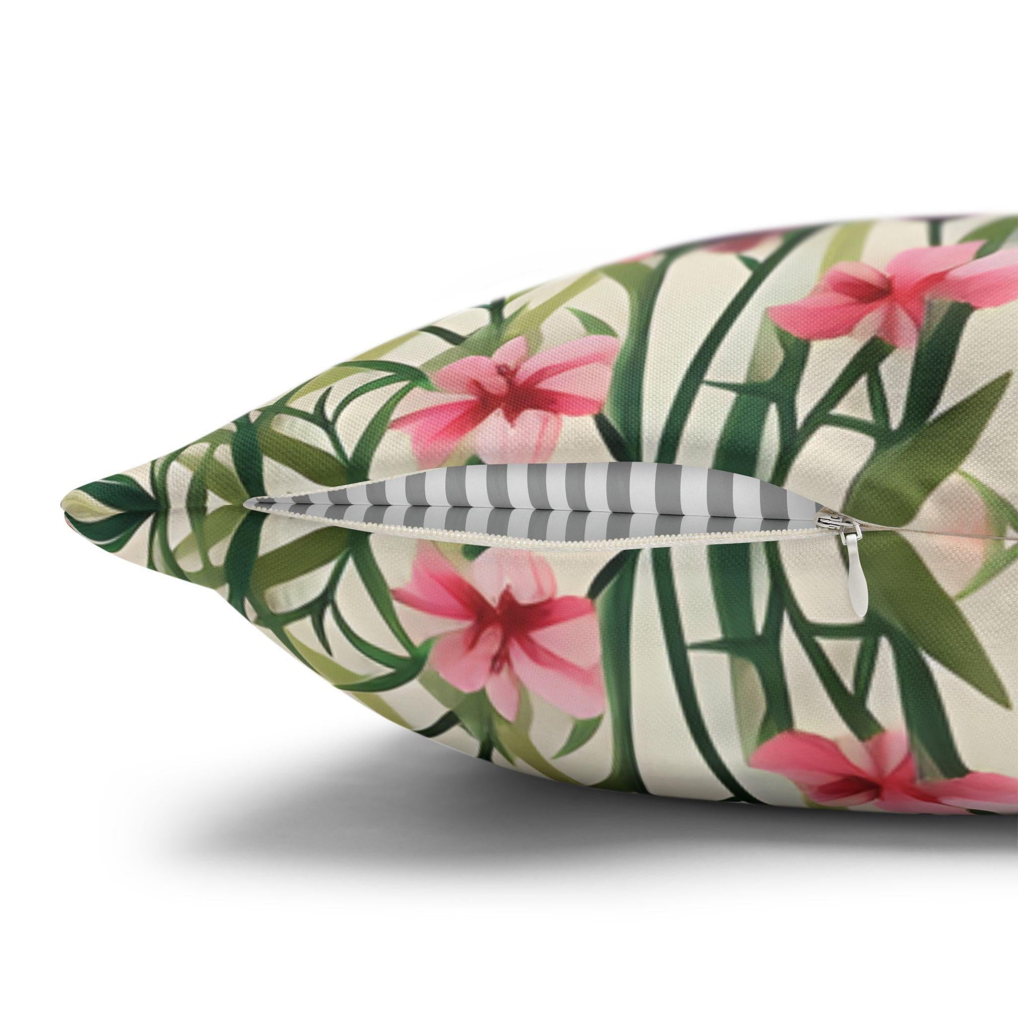 Wildflower Meadow Throw Pillow: Cottagecore Floral Cushion, Soft Spun Polyester