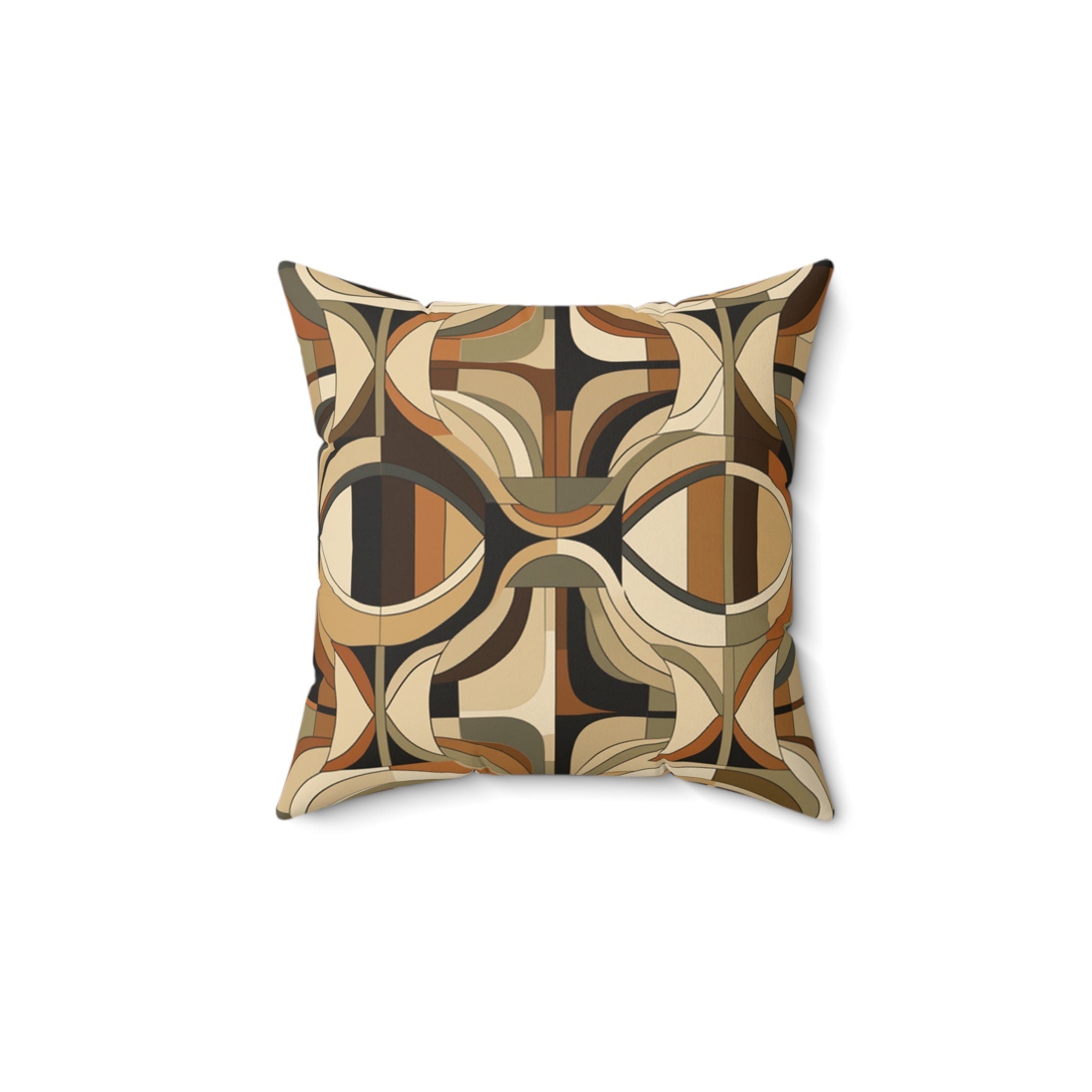 Geometric Earth Tone Throw Pillow: Modern Abstract Decor