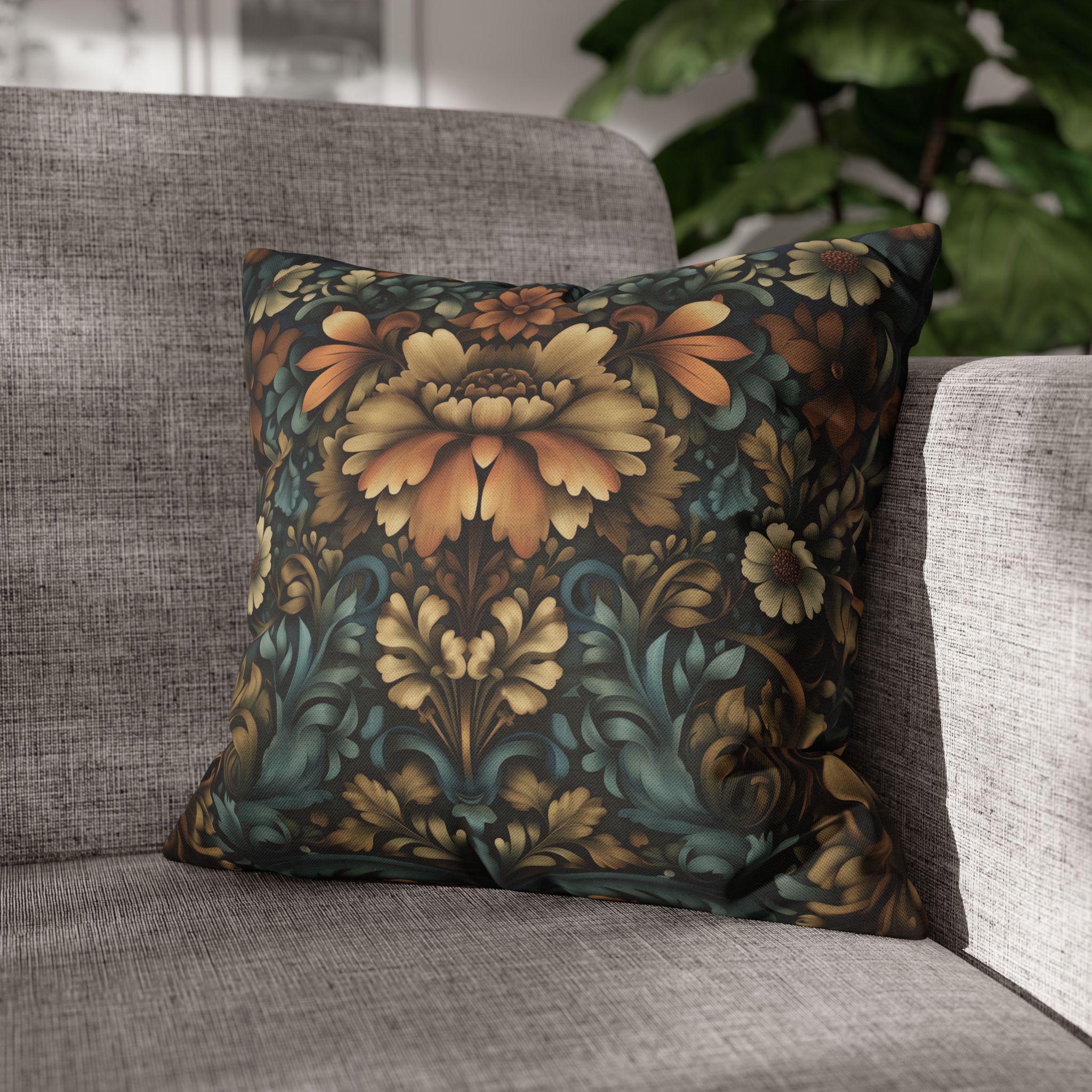 William Morris Fall Pillow Cover: Floral Autumn Vintage Style Tapestry  Accent