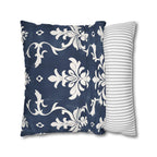 Bold Damask Pattern Pillow Cover, Navy Blue & White Elegant Home Decor