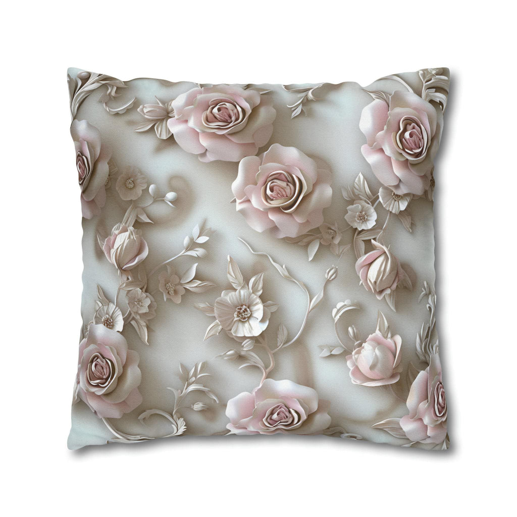 Romantic Soft Pink Roses Cushion Cover: Floral Elegance for Feminine Decor