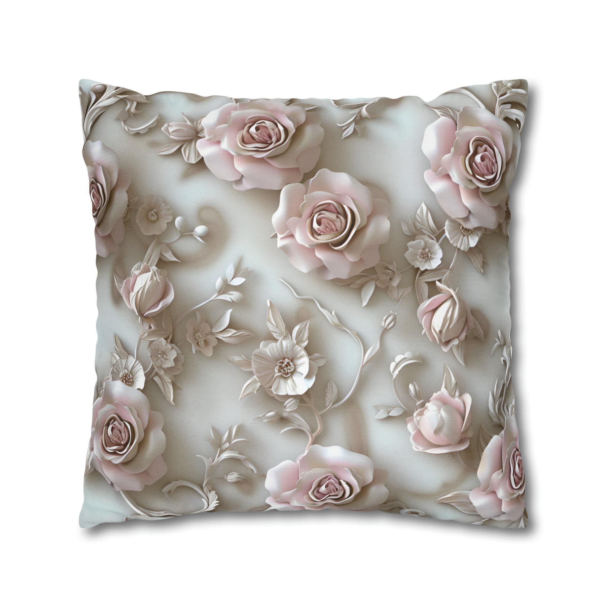 Romantic Soft Pink Roses Cushion Cover: Floral Elegance for Feminine Decor