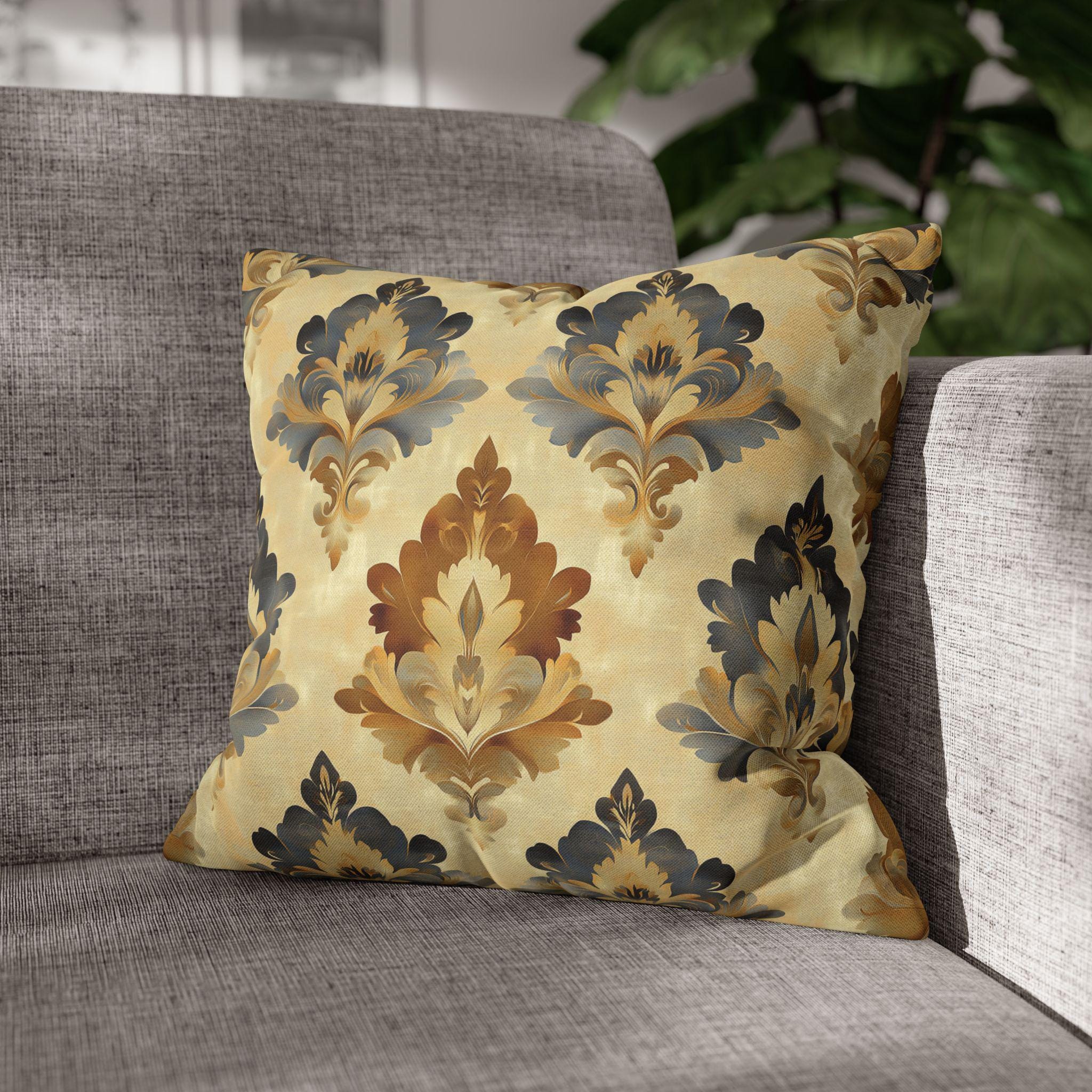 French Farmhouse Damask Pillow Cover: Elegant Home Decor