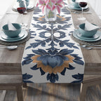 Floral French Country Table Runner: Blue Camel Farmhouse Decor