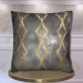 Gray & Gold Abstract Pillow Cover: Modern Glam Decor