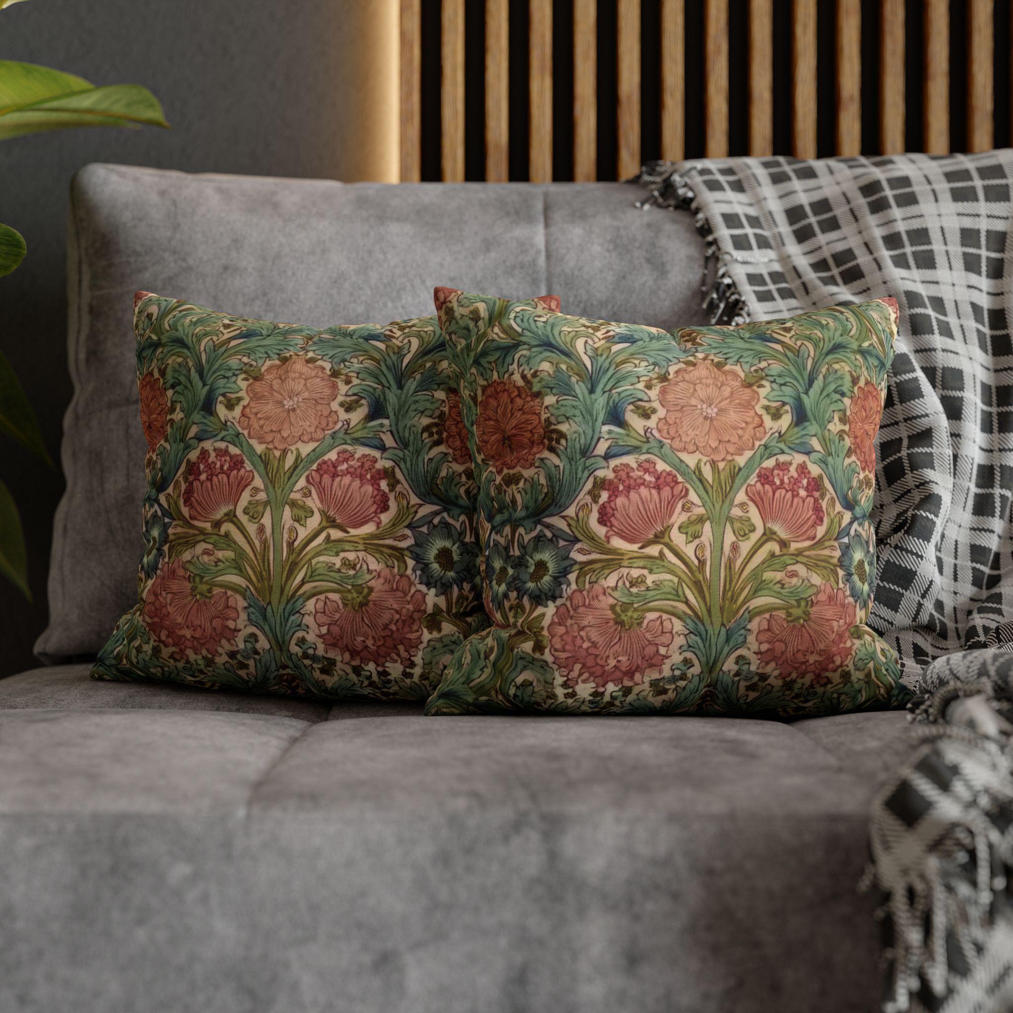 William Morris Style Hyacinth Pillow Cover: John Henry Dearle Inspired Floral