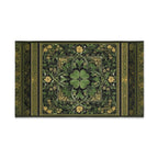 Celtic Clover Botanical Hand Towel: William Morris Inspired Green Tapestry for Bath or Kitchen