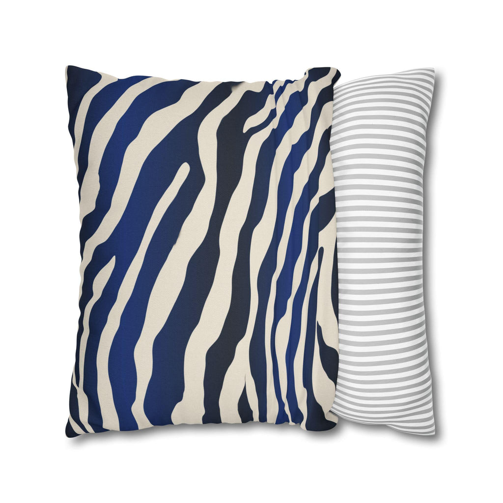 Navy Black Gradient Zebra Stripe Pillow Cover: Bold Safari Print for Modern Neutral Decor
