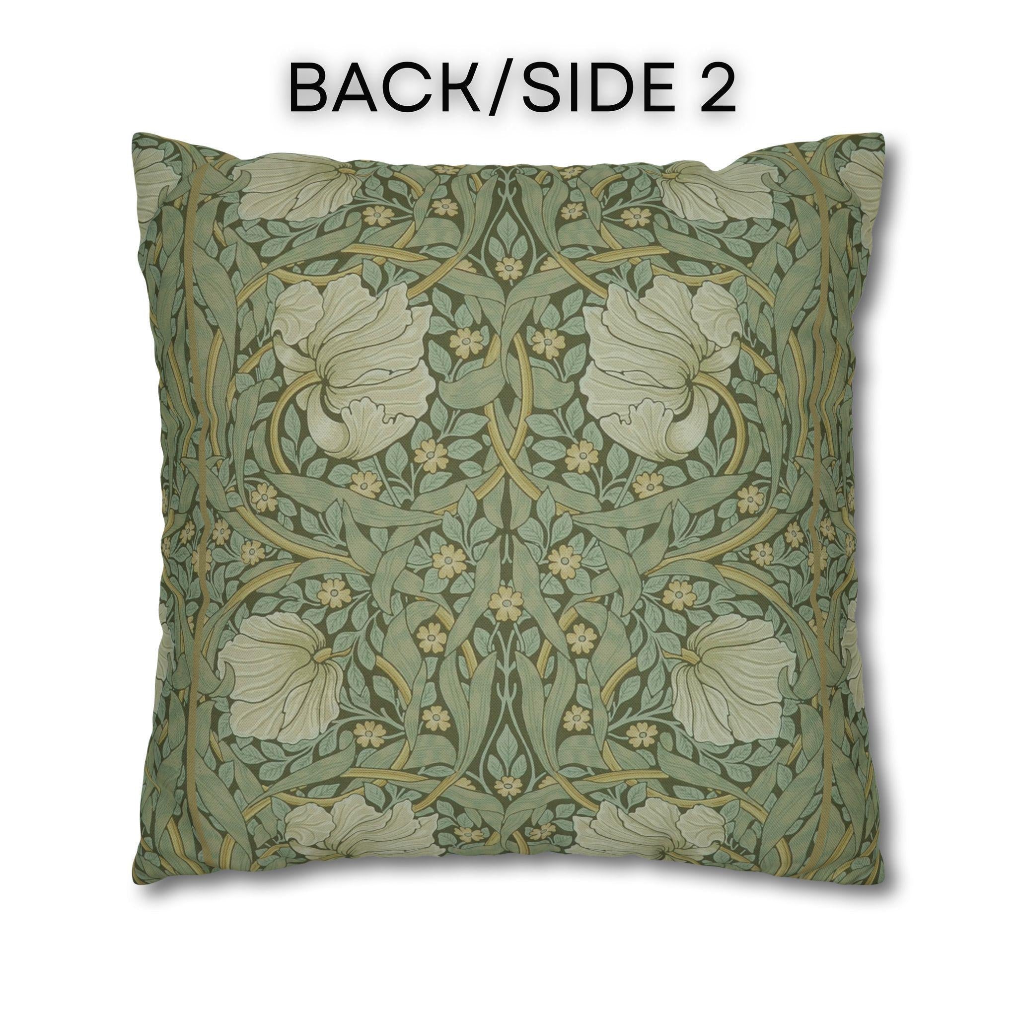 William Morris Pimpernel Pillow Cover: Vintage Wallpaper-Inspired Botanical, Green Art Nouveau Decor