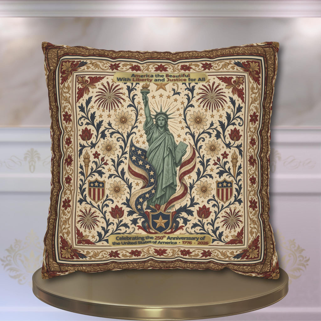 Patriotic Statue of Liberty Pillow Cover: Americana Heritage Design