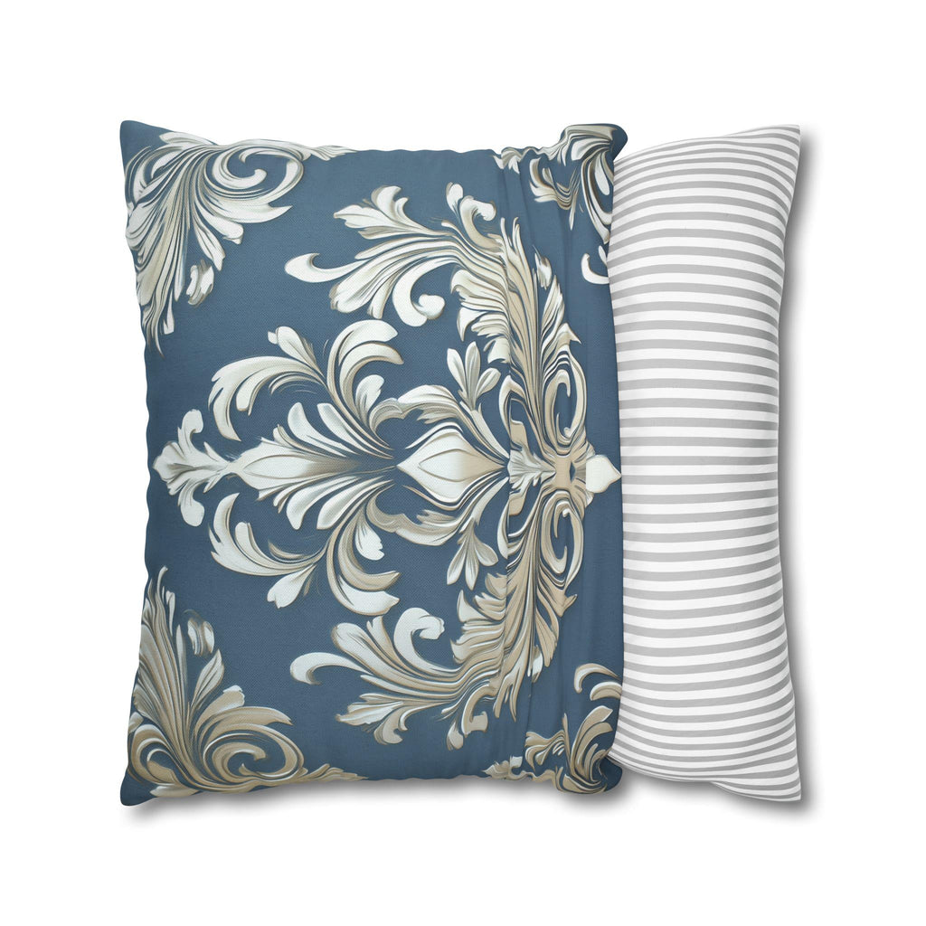 Opulent Damask Square Pillowcase: Classic Elegance for Bedroom & Living Room with Scroll Floral Design