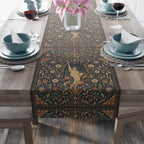 Patriotic Table Runner: Americana Statue of Liberty Botanical Design