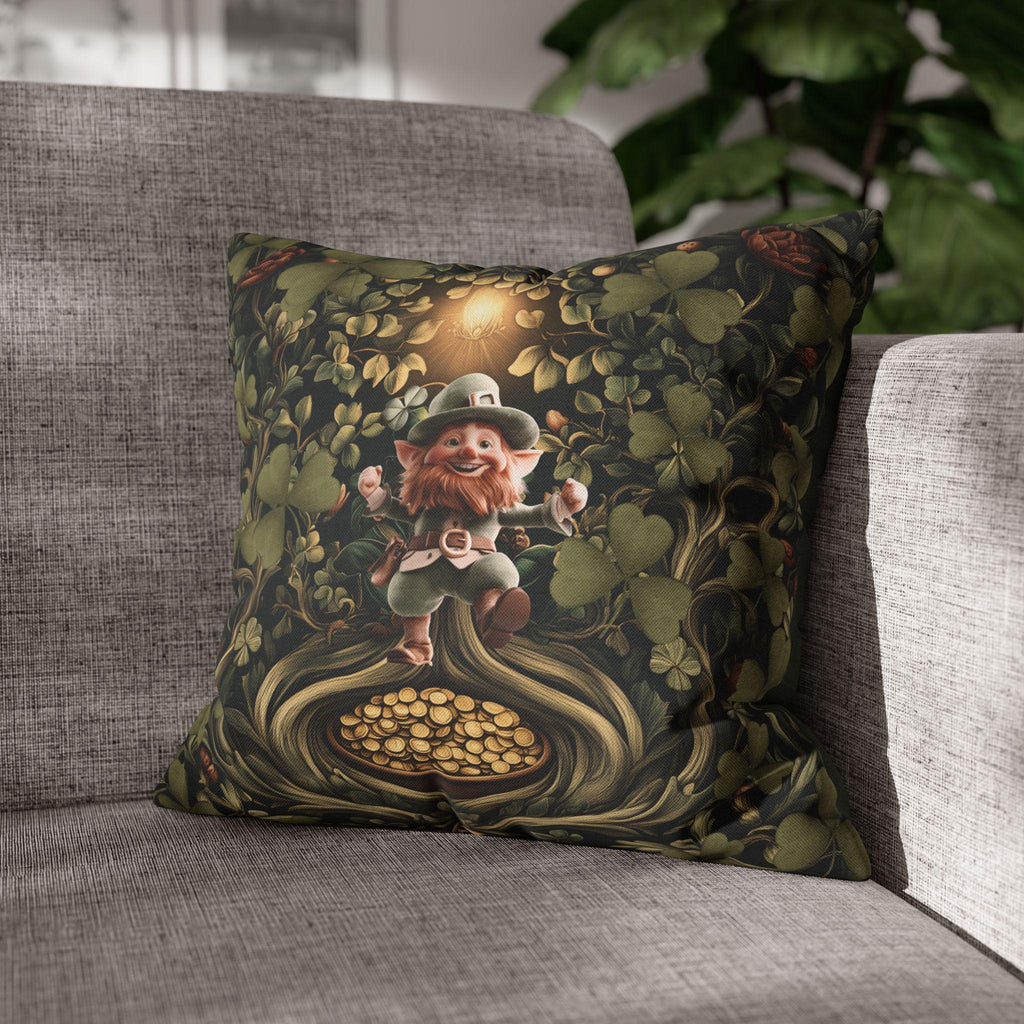Botanical Shamrock Pillowcase - William Morris Inspired St Patrick's Decor