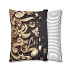 Christmas Pillow Cover: Beige Holiday Motifs, Starry Sky