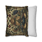 William Morris Inspired Autumn Pillow Cover: Blue Gold & Ivory Botanical Harvest Design