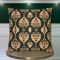 Elegant Ikat Christmas Pillow Cover: Red, Green & Gold Holiday Cushion for Festive Home Decor