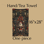 William Morris Inspired Christmas Hand Towel: Nostalgia Santa Claus