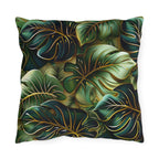 Vibrant Tropical Monstera Outdoor Pillow: UV-Resistant Jungle Design for Patio & Pool Decor