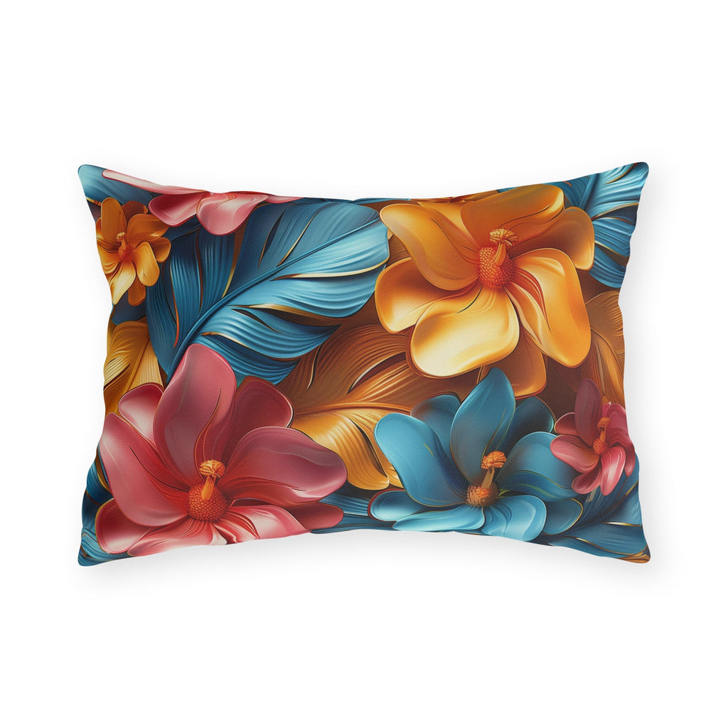 Tropical Floral Outdoor Pillow: Vivid Garden Cushion