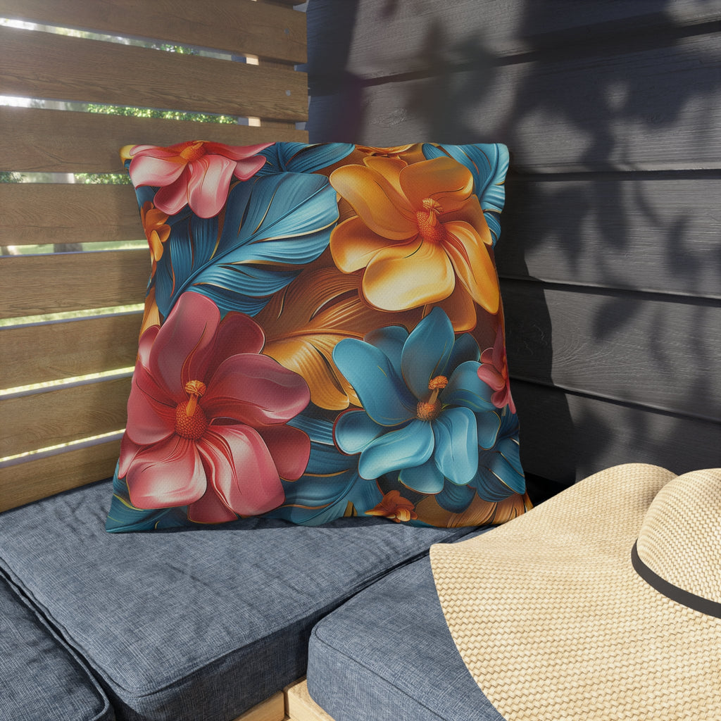 Tropical Floral Outdoor Pillow: Vivid Garden Cushion