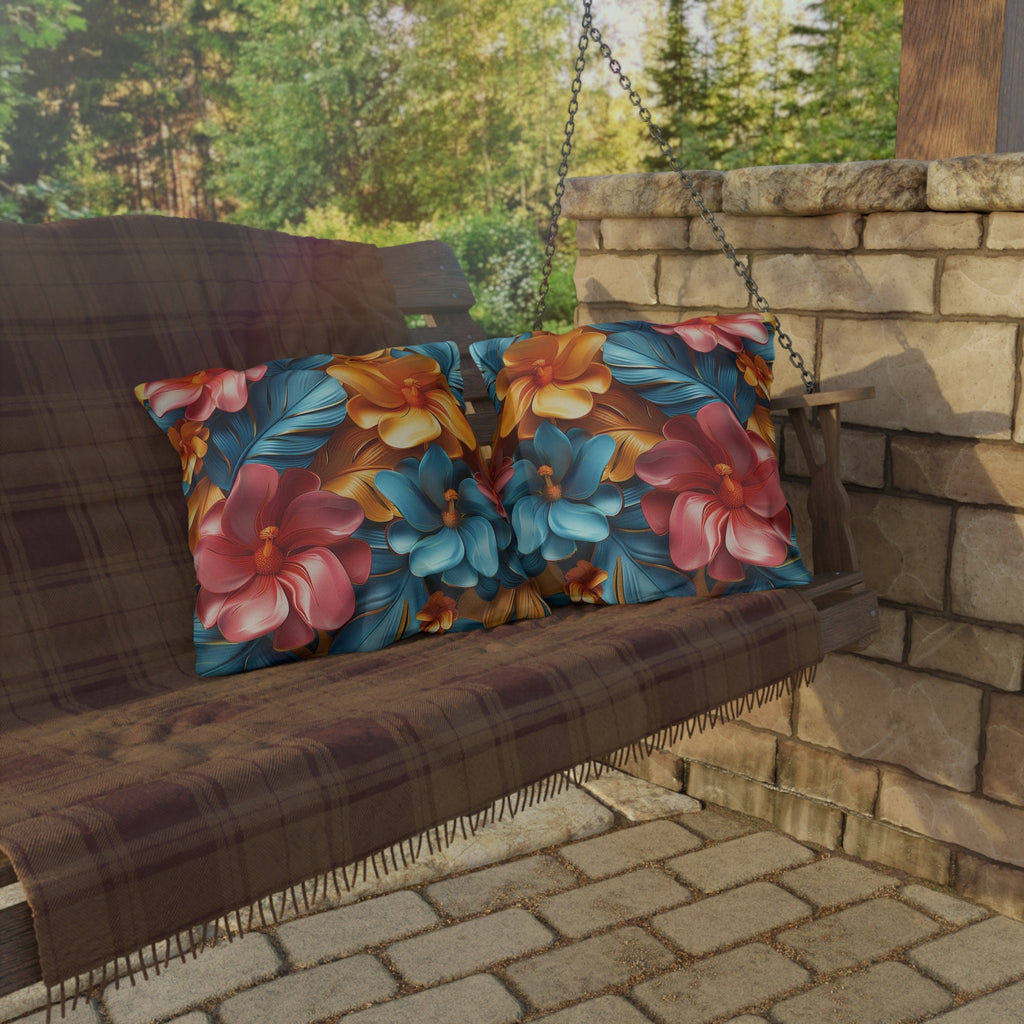 Tropical Floral Outdoor Pillow: Vivid Garden Cushion