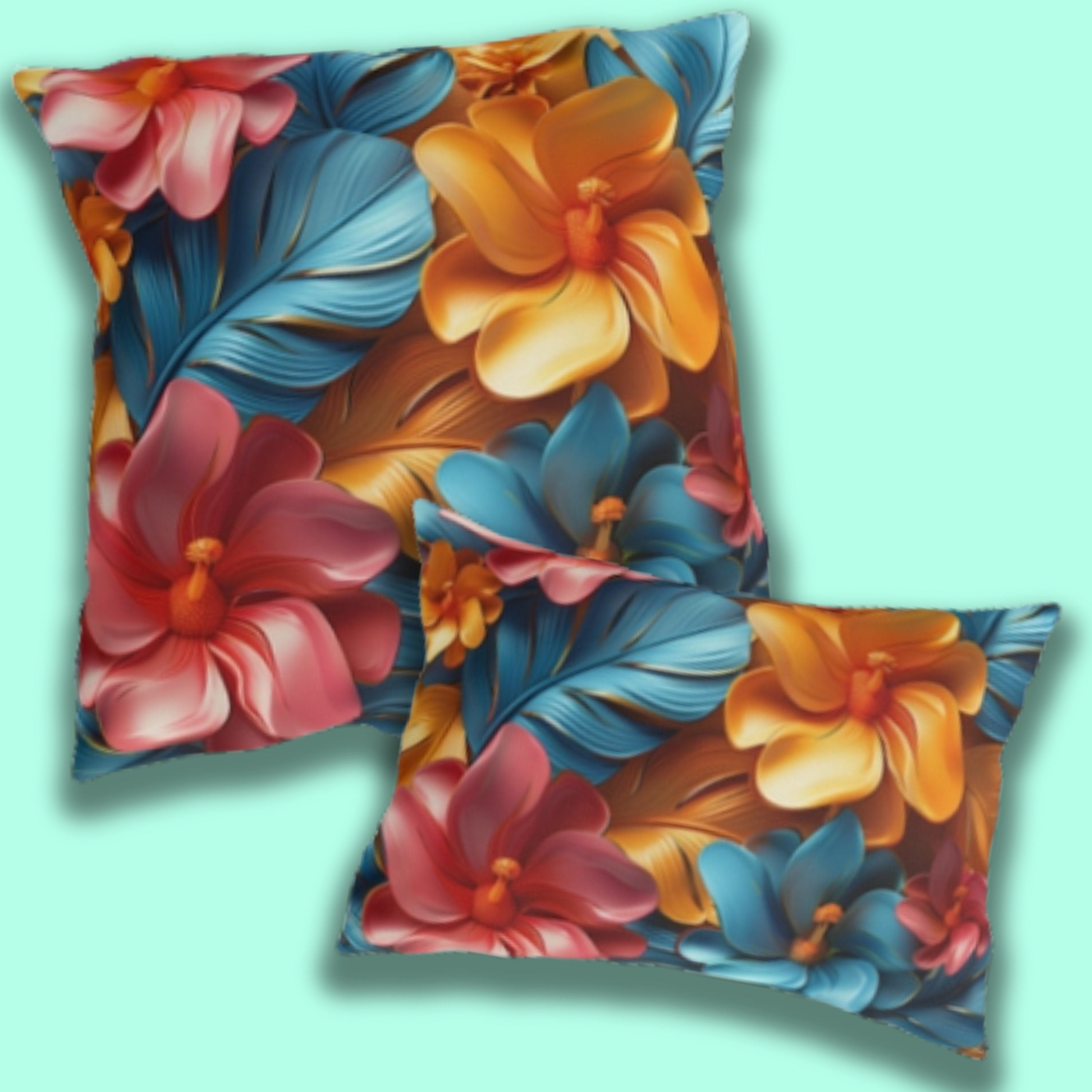 Tropical Floral Outdoor Pillow: Vivid Garden Cushion
