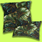 Vibrant Tropical Monstera Outdoor Pillow: UV-Resistant Jungle Design for Patio & Pool Decor