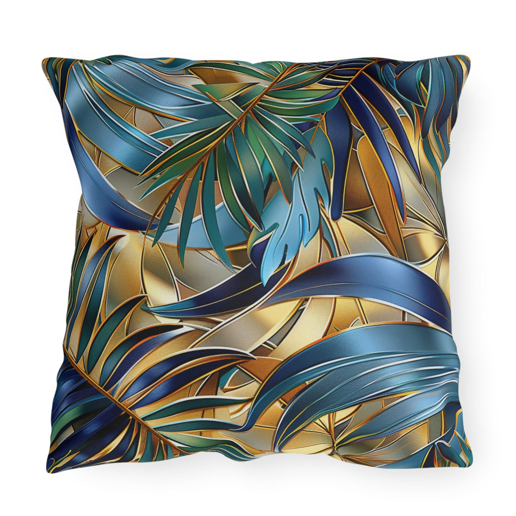 Tropical Palm Leaf Outdoor Pillow: Luxury Botanical Cushion for Patio, Poolside & Garden Decor