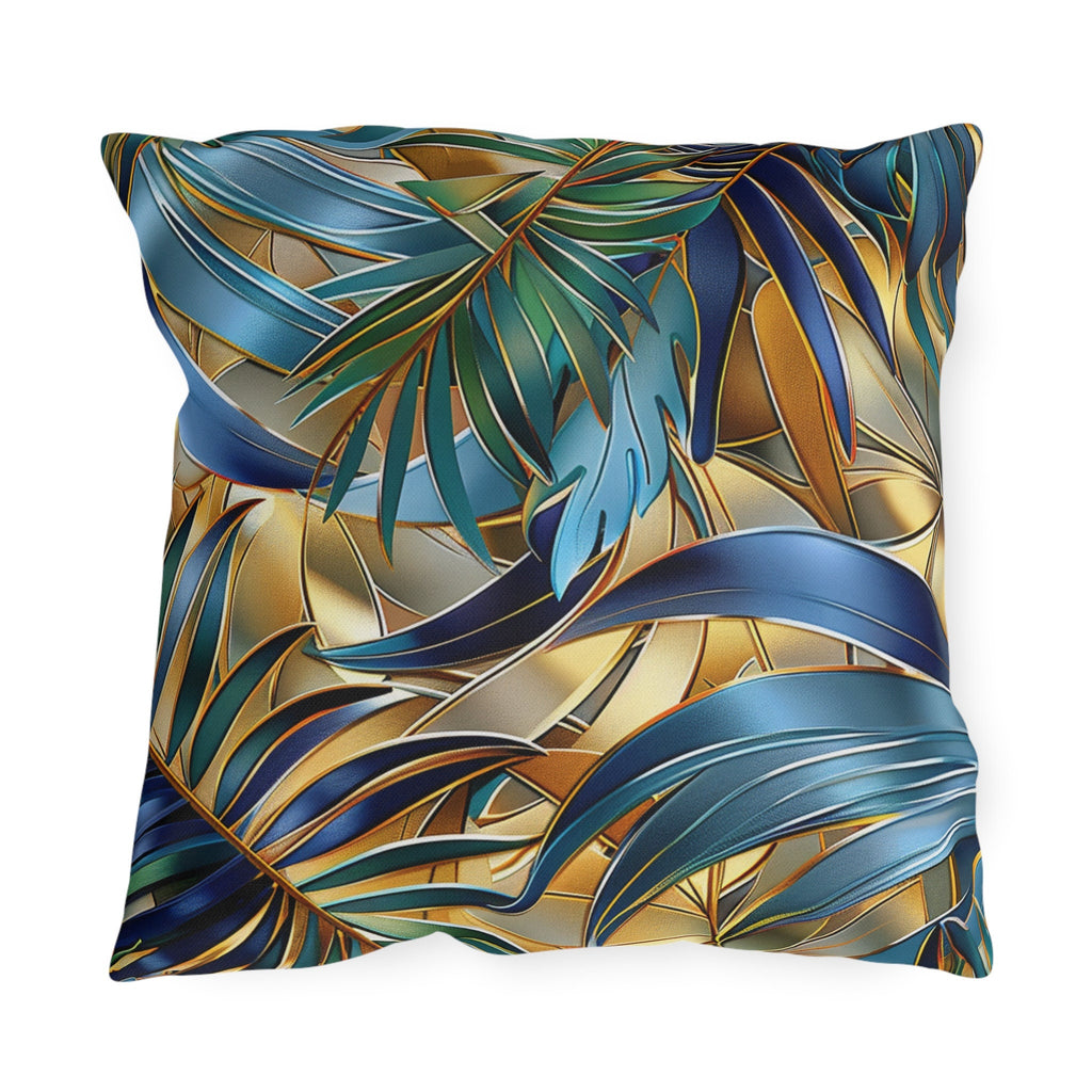 Tropical Palm Leaf Outdoor Pillow: Luxury Botanical Cushion for Patio, Poolside & Garden Decor