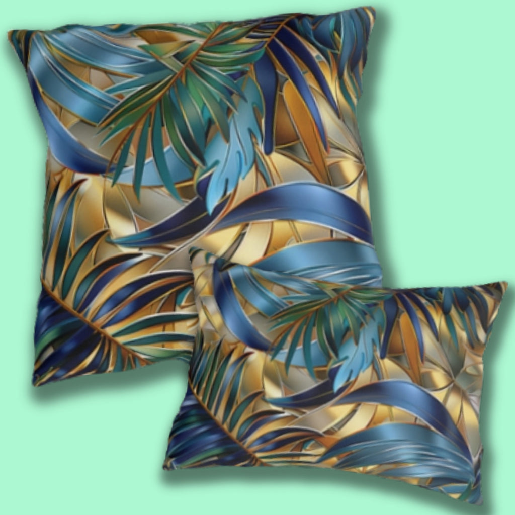 Tropical Palm Leaf Outdoor Pillow: Luxury Botanical Cushion for Patio, Poolside & Garden Decor