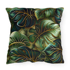 Vibrant Tropical Monstera Outdoor Pillow: UV-Resistant Jungle Design for Patio & Pool Decor