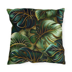 Vibrant Tropical Monstera Outdoor Pillow: UV-Resistant Jungle Design for Patio & Pool Decor