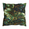 Vibrant Tropical Monstera Outdoor Pillow: UV-Resistant Jungle Design for Patio & Pool Decor