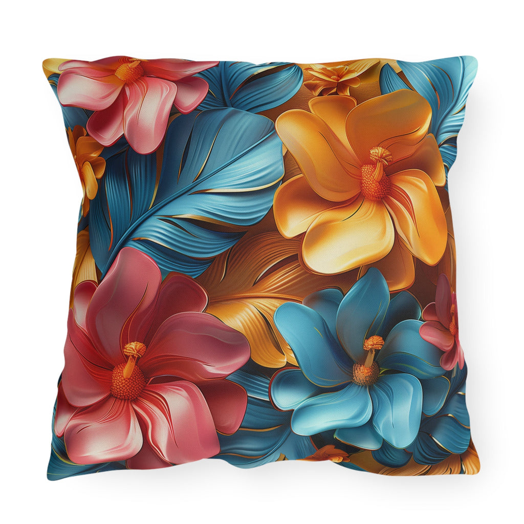 Tropical Floral Outdoor Pillow: Vivid Garden Cushion