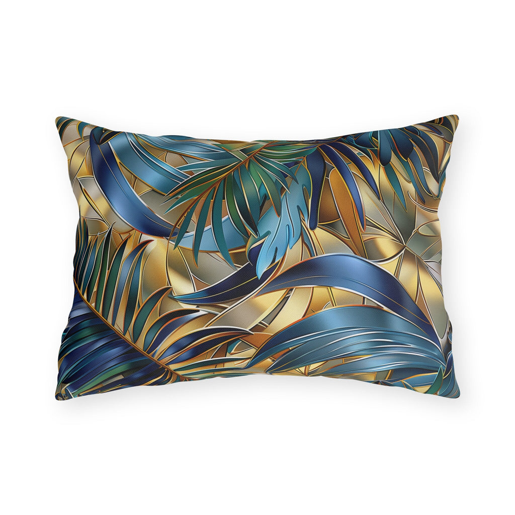 Tropical Palm Leaf Outdoor Pillow: Luxury Botanical Cushion for Patio, Poolside & Garden Decor