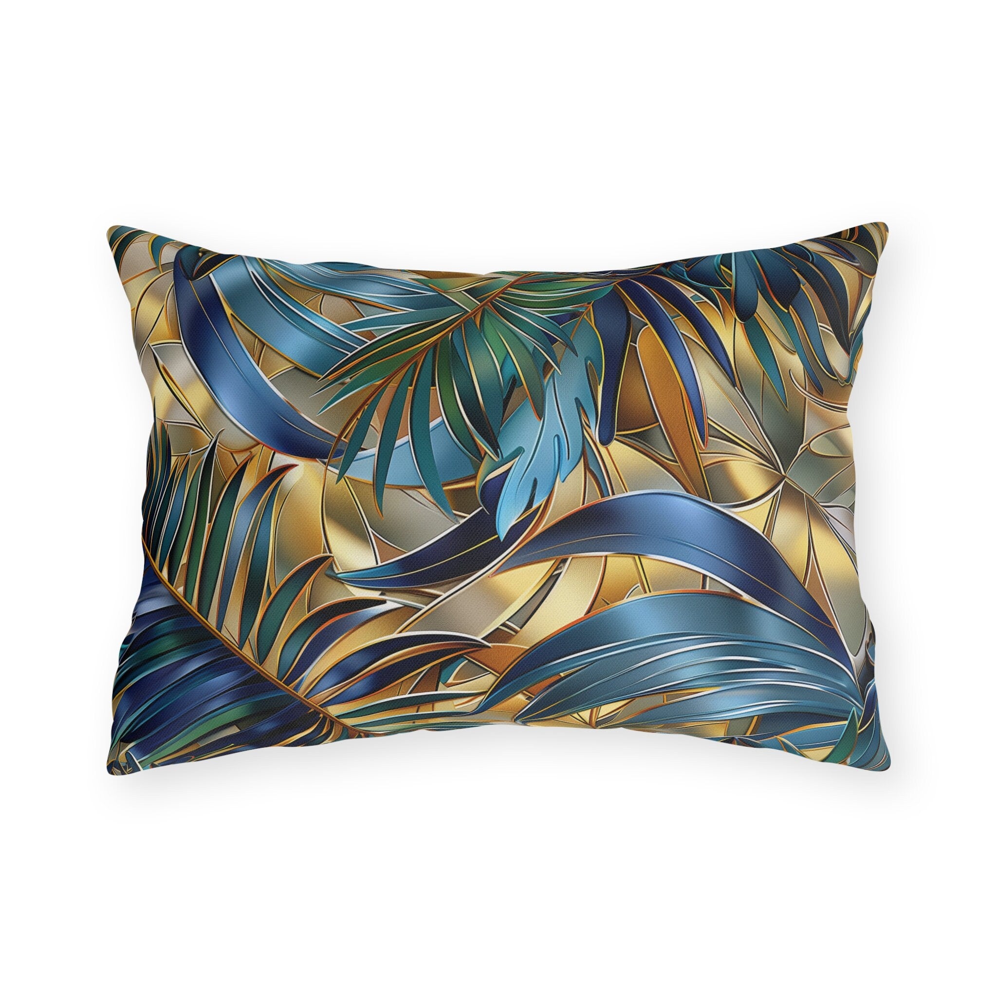 Tropical Palm Leaf Outdoor Pillow: Luxury Botanical Cushion for Patio, Poolside & Garden Decor