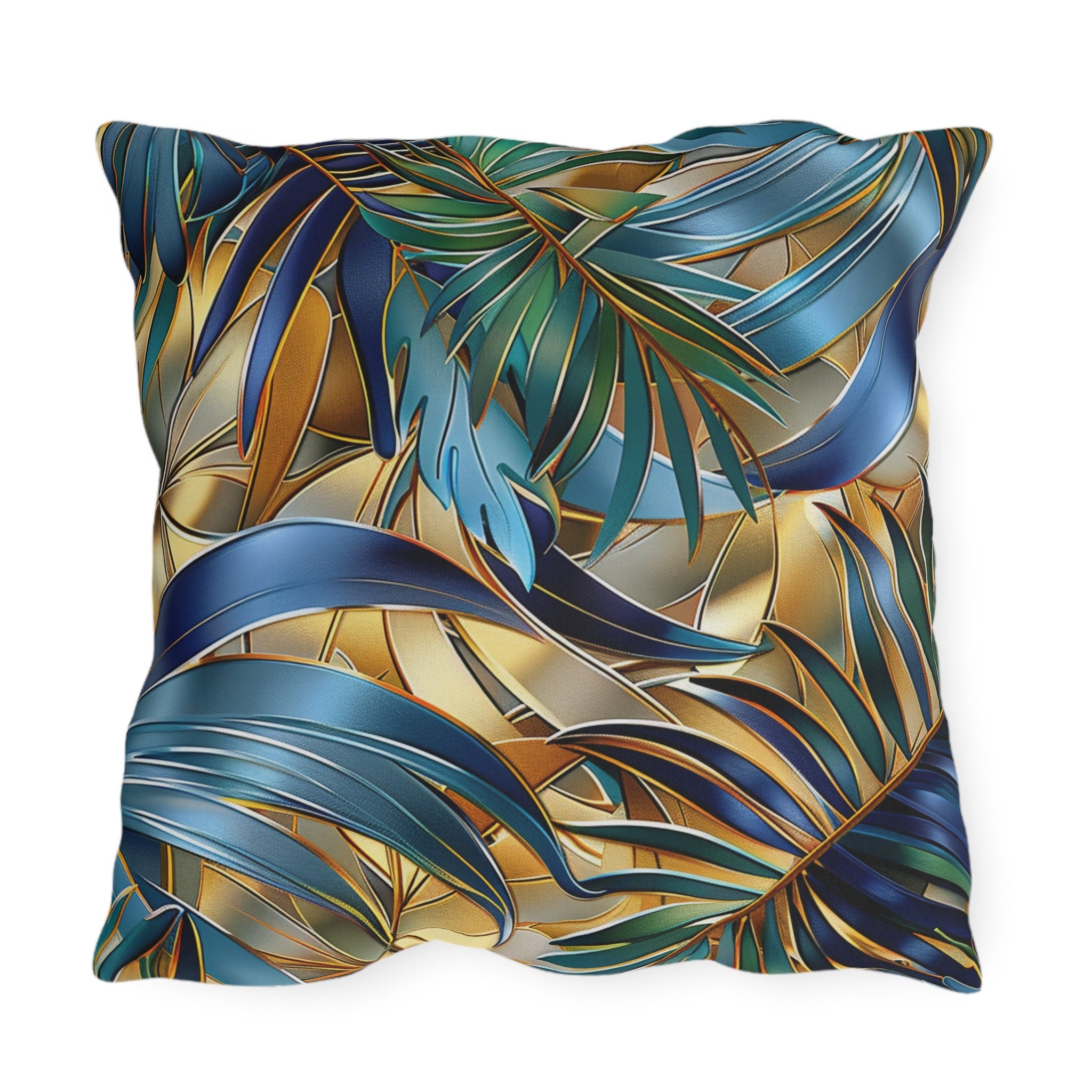 Tropical Palm Leaf Outdoor Pillow: Luxury Botanical Cushion for Patio, Poolside & Garden Decor